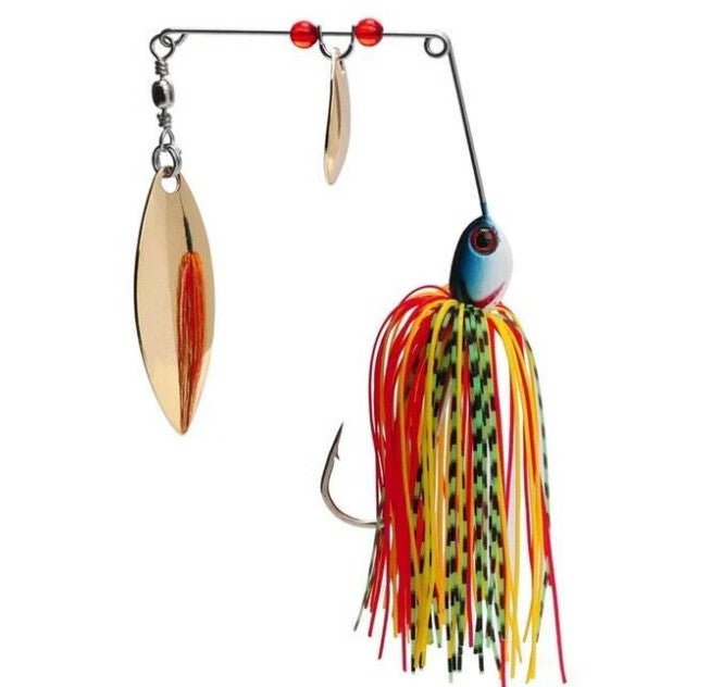 Spinner Bait with Hook Skirt | 22 Cm | 16 Gm | - FishermanshubYellow Red