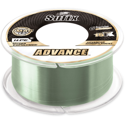 Sufix Advance Hyper Copolymer Monofilament Line | 80Mt / 88Yd | Low - Vis Green | 10 Connected Spools | - Fishermanshub0.50MM | 21.8Kg (48.0Lb)Single