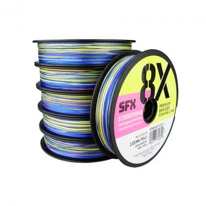 Sufix SFX8 Carrier Braid Line | 100Mt | Multicolour | 10 Connected Spools | - Fishermanshub0.23MM | 20Kg (44Lb)Single