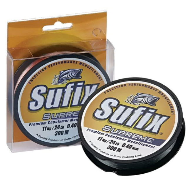 Sufix Supreme Copolymer Monofilament Line | 300Mt / 330Yd | Lo - Vis Green | - Fishermanshub0.40MM | 11Kg (24Lb)