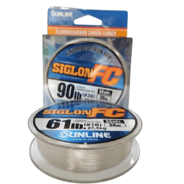 Sunline Siglon 100% Fluorocarbon Shock Leader | 50Mt / 55Yd | Clear | - Fishermanshub0.63MM | 22.5Kg (50.0Lb)