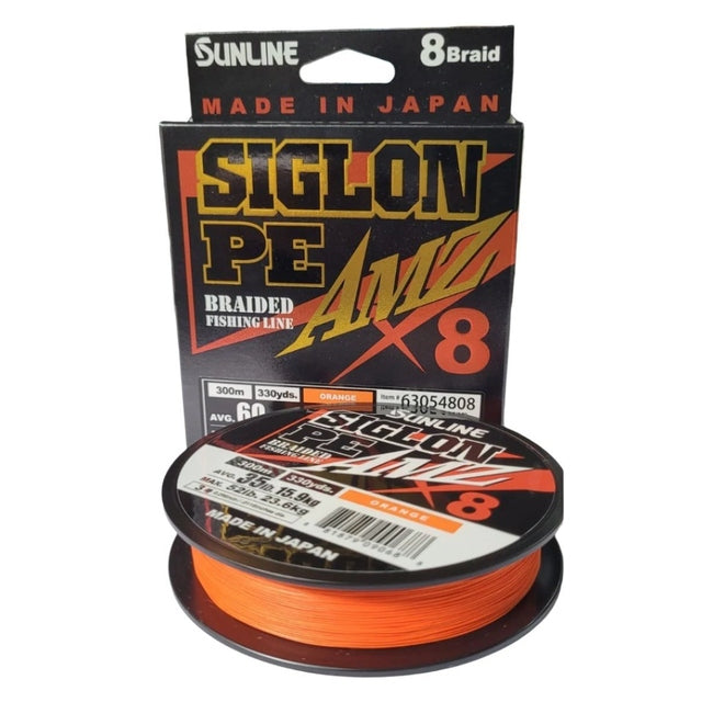 Sunline Siglon PE AMZ X8 Braided Fishing Line | 300Mt / 325Yd | Orange | - Fishermanshub0.29MM | 15.9Kg (35.0Lb)