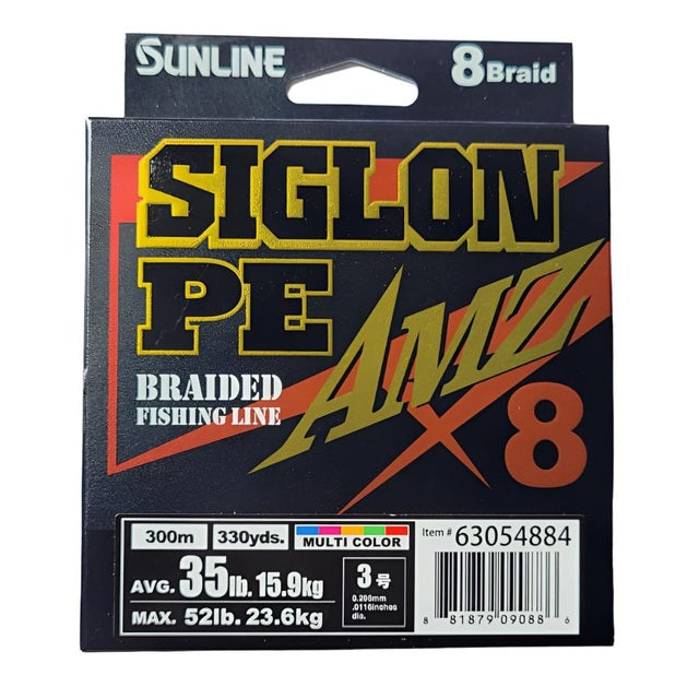Sunline Siglon PE AMZ X8 Braided Fishing Line | 300Mt / 325Yd | Multicolour | - Fishermanshub0.29MM | 15.9Kg (35.0Lb)