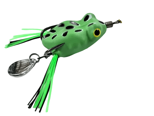 Terry 041 Lat Handmade Frogs Soft Lure With Spinner | Floating | 5 Cm | 4.7 Gm | - FishermanshubGreen