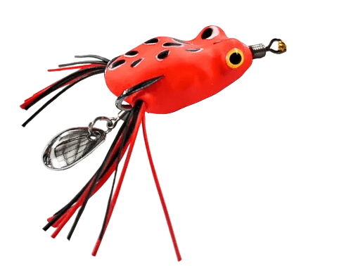 Terry 041 Lat Handmade Frogs Soft Lure With Spinner | Floating | 5 Cm | 4.7 Gm | - FishermanshubRed