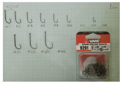VMC 9291 Allround Worm Hooks With Bait Holders | Single Hooks | 100 Pcs Per Box | - Fishermanshub1