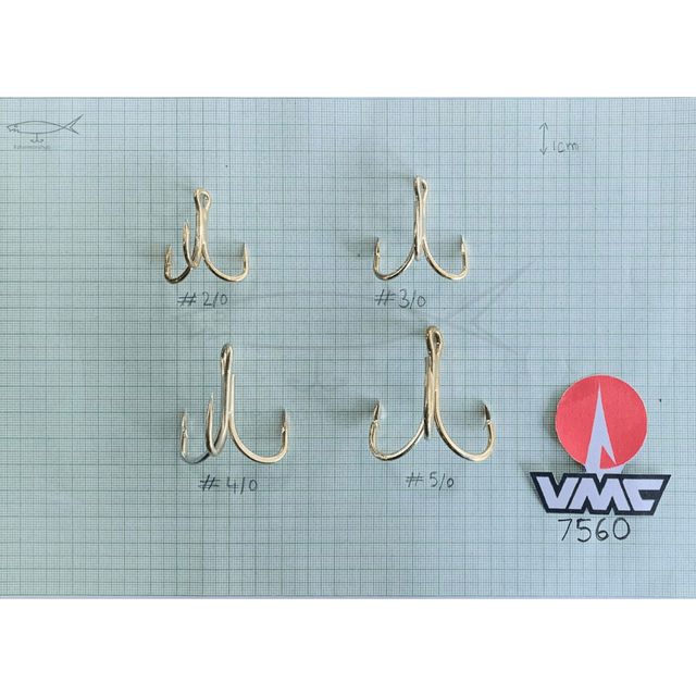 VMC Tropic Needle Point Forged Treble Hooks | V7560TI | - Fishermanshub#2/0