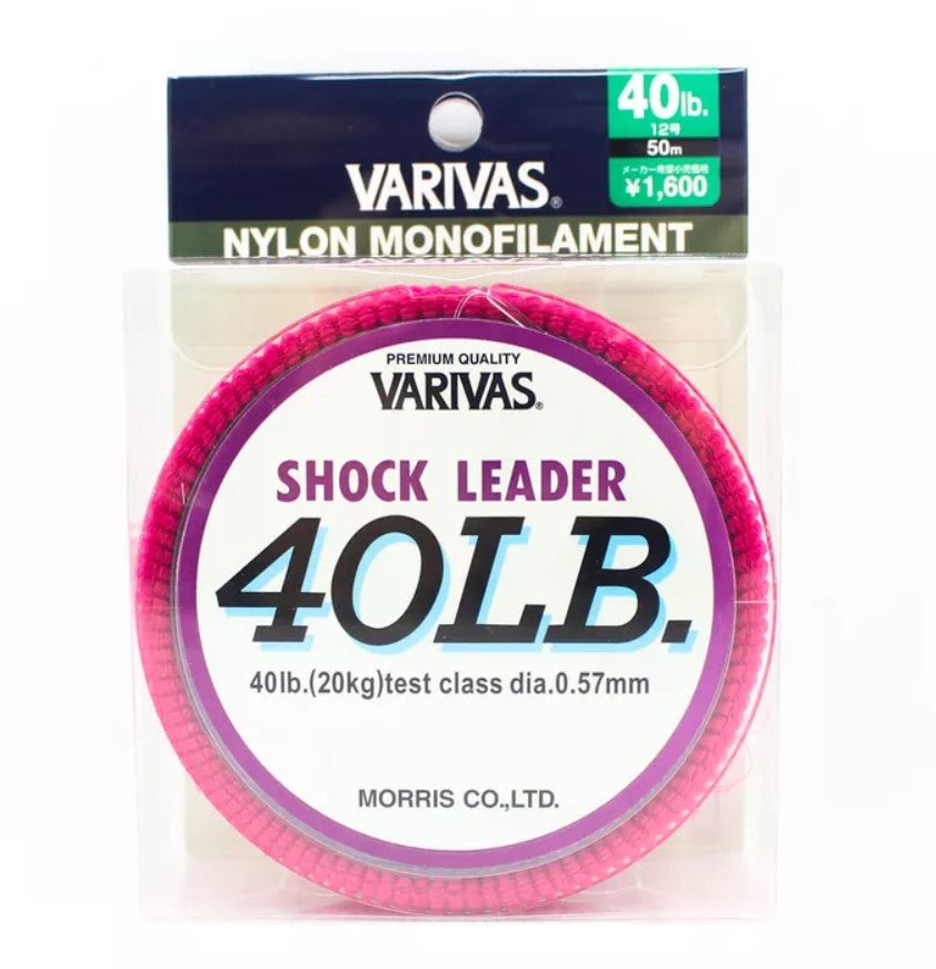 Varivas Nylon Monofilament Shock Leader | 50Mt / 55Yd | Misty Grey | - Fishermanshub0.57MM | 20Kg (40.0Lb)