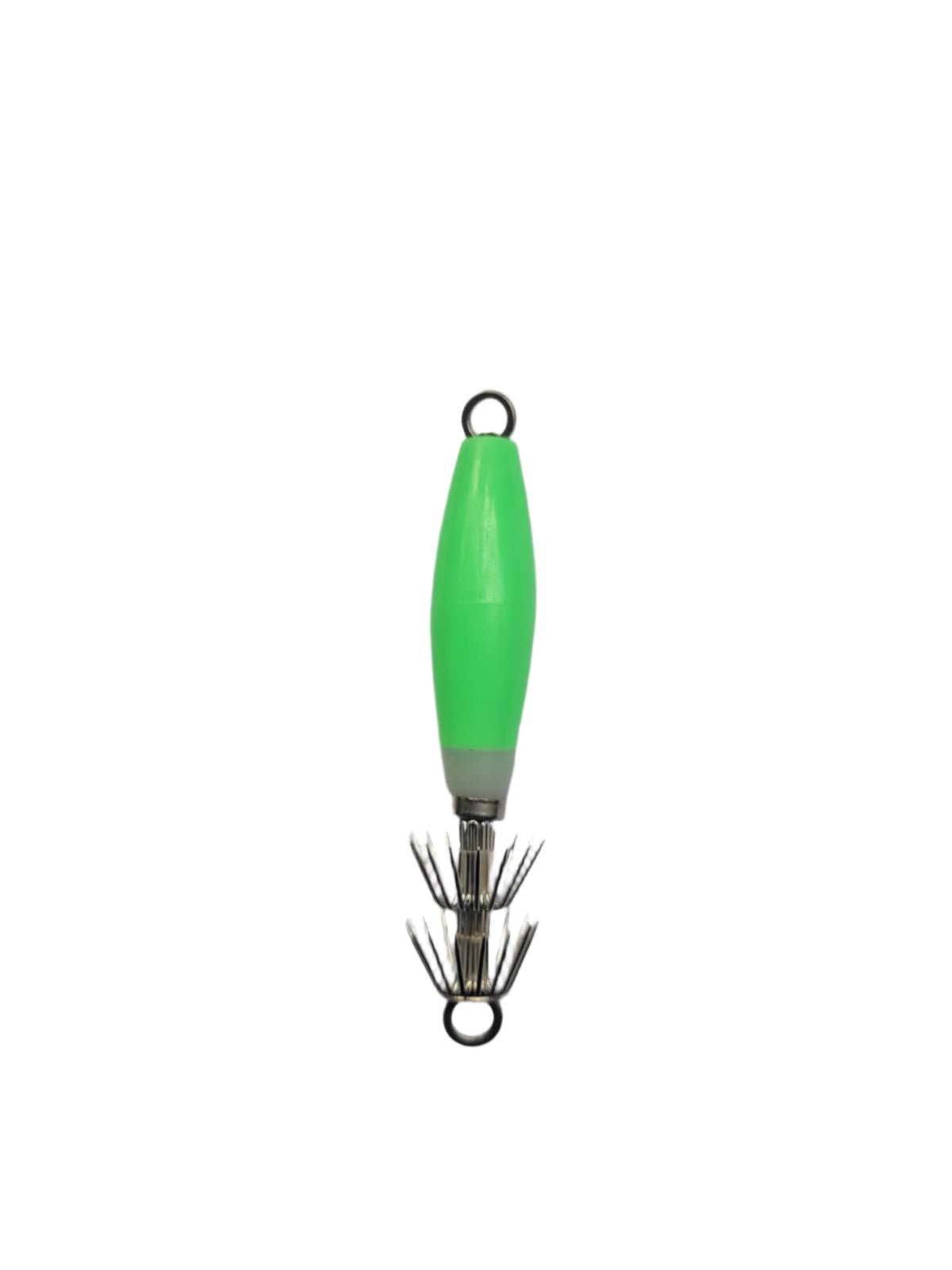 Yongjin Luminous Squid Jigs, Lures | Floating | 9 Cm, 13.8 Gm | 5 Pcs Per Pack | - FishermanshubGreen