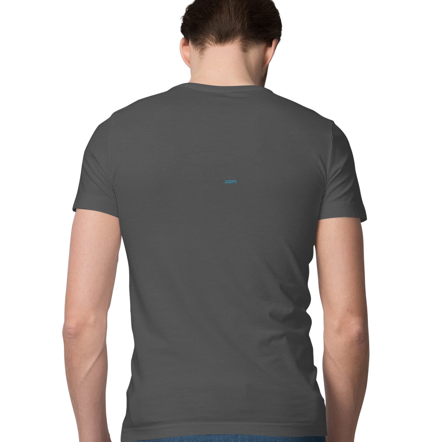 पुरुषों की एंग्लिंग टी-शर्ट |सामने - गहरा डाइविंग फायर टाइगर ल्योर | बैक - फिशर्मन्सहब.कॉम लोगो | राउंड गला | छोटी बाजू |