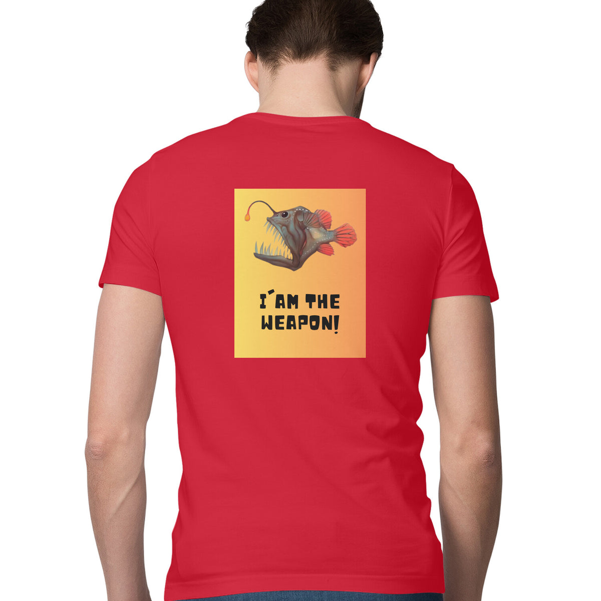 Men's Angling T-Shirt's |Im The Weapon Deep Sea Angler Fish | Round Neck | Short Sleeve | 2 Side Prints |