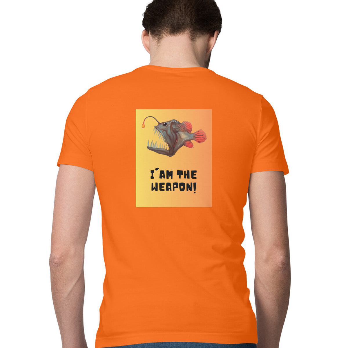 Men's Angling T-Shirt's |Im The Weapon Deep Sea Angler Fish | Round Neck | Short Sleeve | 2 Side Prints |