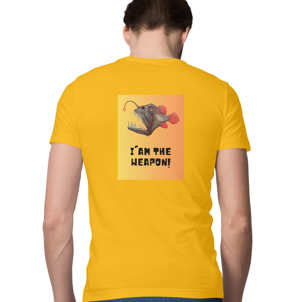 Men's Angling T-Shirt's |Im The Weapon Deep Sea Angler Fish | Round Neck | Short Sleeve | 2 Side Prints |