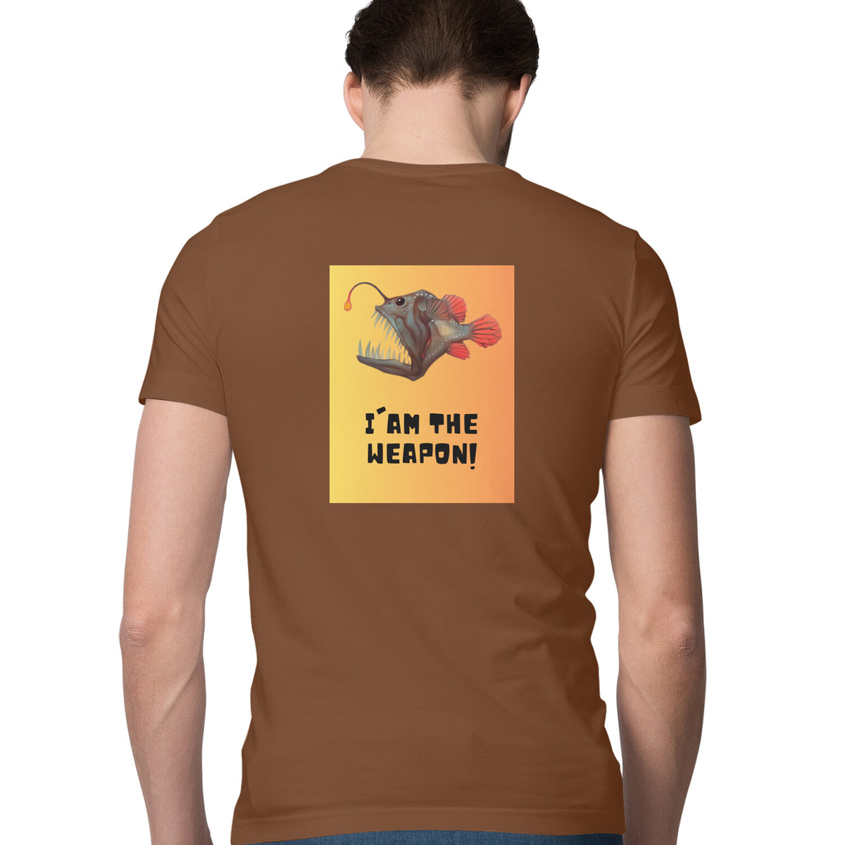Men's Angling T-Shirt's |Im The Weapon Deep Sea Angler Fish | Round Neck | Short Sleeve | 2 Side Prints |