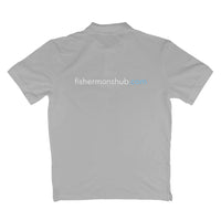 Men's Angling Polo T-Shirts - Fishermanshub.com Logo Front , Fishermanshub.com behind| Short Sleeve | - FishermanshubMelange GreyS
