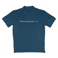 Men's Angling Polo T-Shirts - Fishermanshub.com Logo Front , Fishermanshub.com behind| Short Sleeve | - FishermanshubNavy BlueS