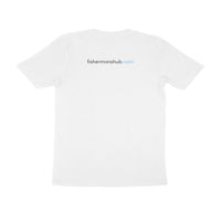 Men's Angling T-Shirt's | Storm Logo Front , fishermanshub.com behind | Round Neck | Short Sleeves | - FishermanshubWhiteS