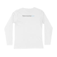 Men's Angling T-Shirt's | Storm Logo Front , fishermanshub.com behind | Round Neck | Long Sleeves | - FishermanshubWhiteS