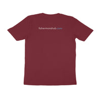 Men's Angling T-Shirt's | Williamson Logo Front , fishermanshub.com behind | Round Neck | Short Sleeves | - FishermanshubMaroonS