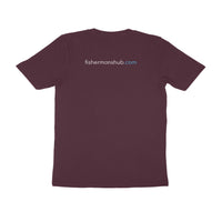 Men's Angling T-Shirt's | Williamson Logo Front , fishermanshub.com behind | Round Neck | Short Sleeves | - FishermanshubBurgundyS