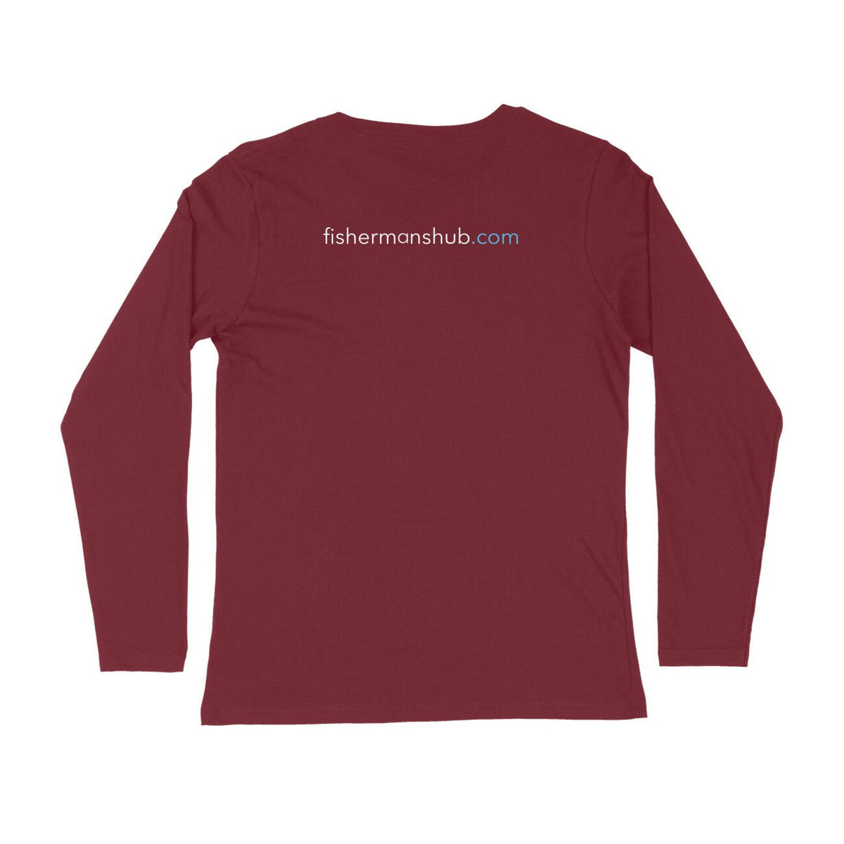 Men's Angling T-Shirt's | Williamson Logo Front , fishermanshub.com behind | Round Neck | Long Sleeves | - FishermanshubMaroonM