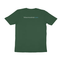 Men's Angling T-Shirt's | Blue Fox Logo Front , fishermanshub.com behind | Round Neck | Short Sleeves | - FishermanshubOlive GreenS