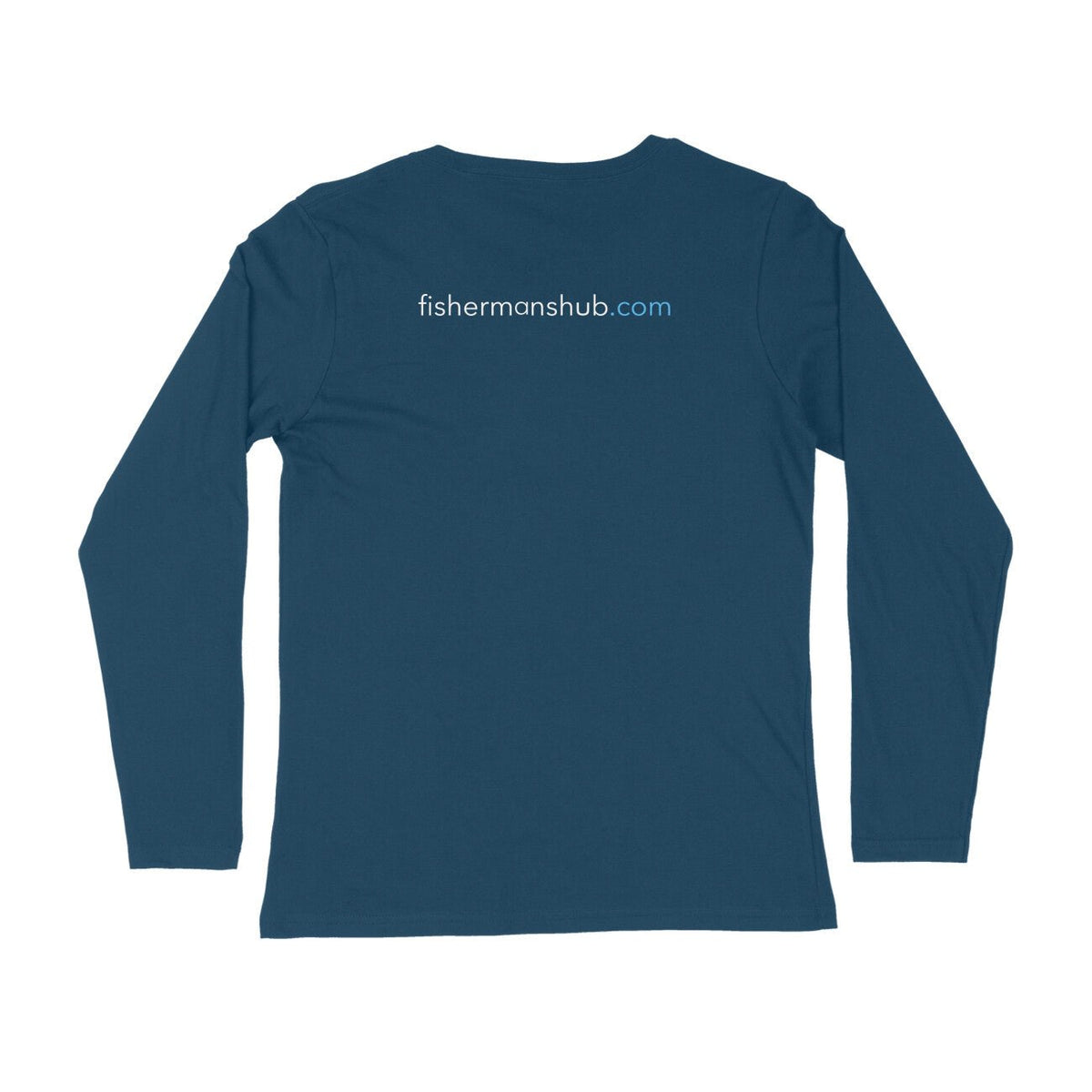 Men's Angling T-Shirt's | Blue Fox Logo Front , fishermanshub.com behind | Round Neck | Long Sleeves | - FishermanshubNavy Blue2XL