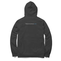Men's / Woman's Angling Hoodie | Blue Fox Logo Front, Fishermanshub.com Behind | Hoodie | - FishermanshubBlackM