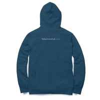 Men's / Woman's Angling Hoodie | Blue Fox Logo Front, Fishermanshub.com Behind | Hoodie | - FishermanshubNavy BlueM