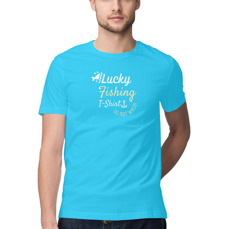 Men's Angling T-Shirt's - Lucky Fishing T-Shirt, Do Not Wash | Round Neck | Short Sleeves |