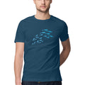 Men's Angling T-Shirts | Sea Creatures Toon Series | School Of Sardines | Round Neck | Short Sleeves