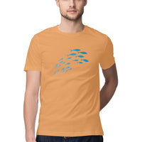 Men's Angling T-Shirts | Sea Creatures Toon Series | School Of Sardines | Round Neck | Short Sleeves