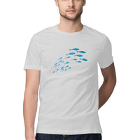 Men's Angling T-Shirts | Sea Creatures Toon Series | School Of Sardines | Round Neck | Short Sleeves