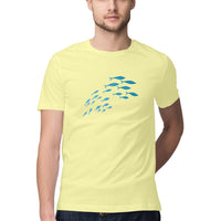 Men's Angling T-Shirts | Sea Creatures Toon Series | School Of Sardines | Round Neck | Short Sleeves