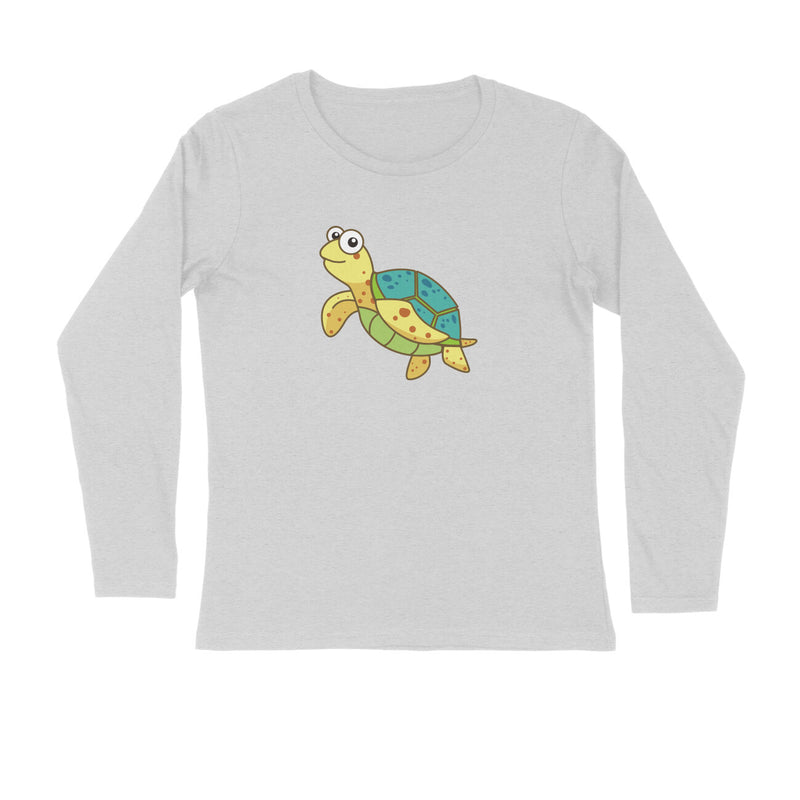 Men's Angling T-Shirt's | Sea Creatures Toon Series | Happy Sea Turtle | Round Neck | Long Sleeves |