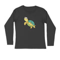 Men's Angling T-Shirt's | Sea Creatures Toon Series | Happy Sea Turtle | Round Neck | Long Sleeves |
