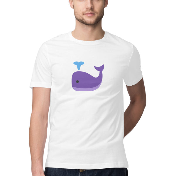 Men's Angling T-Shirt's | Sea Creatures Toon Series | Blue Whale | Round Neck | Short Sleeves |