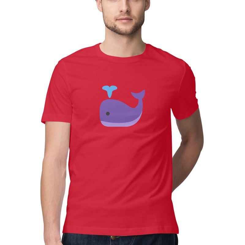Men's Angling T-Shirt's | Sea Creatures Toon Series | Blue Whale | Round Neck | Short Sleeves |