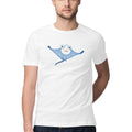 Men's Angling T-Shirt's | Sea Creatures Toon Series| Happy Manta Ray | Round Neck | Short Sleeves |