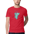 Men's Angling T-Shirt's | Sea Creatures Toon Series| Happy Shrimp | Round Neck |Short Sleeves |