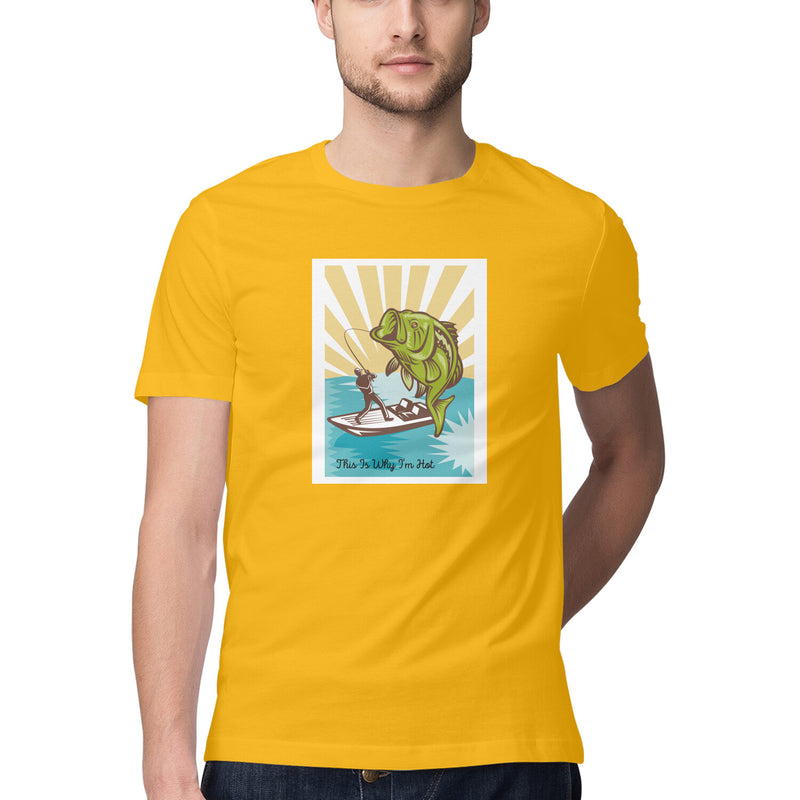 Men's Angling T-Shirt's | This Is Why I'm Hot | Round Neck | Short Sleeves |
