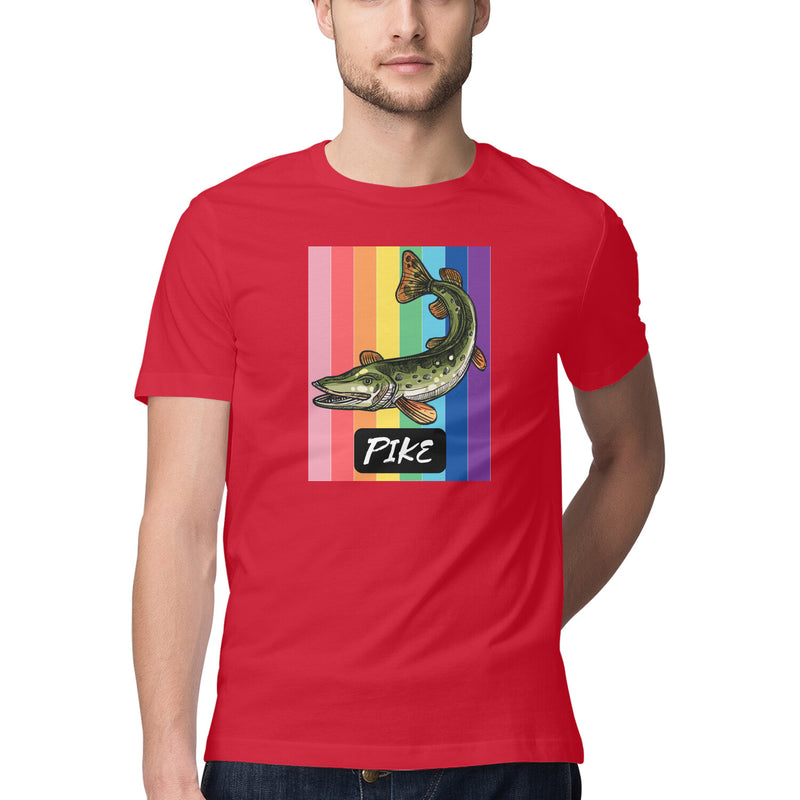 Men's Angling T-Shirt's |Rainbow Pike | Round Neck | Short Sleeves |