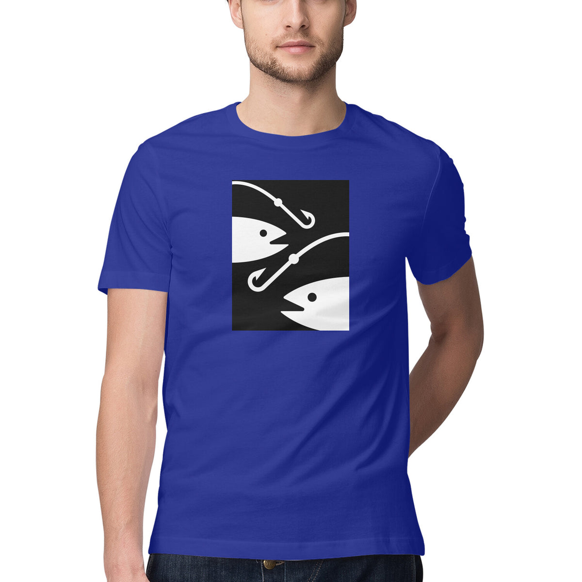 পুৰুষৰ এংলিং টি-চাৰ্টৰ | ২ মাছ ২ হুক | গোল ডিঙি | চুটি হাতৰ আঁচল |