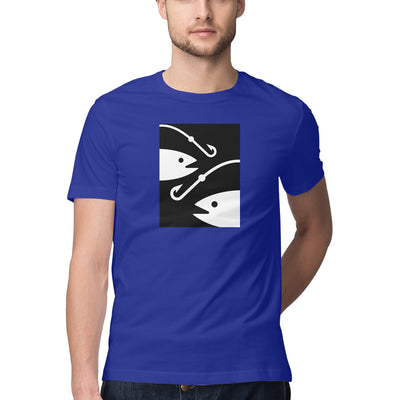 ஆண்கள் அங்கிலிங் டீ-ஷர்ட்ஸ் | 2 மீன் 2 ஹுக்ஸ் | சுற்று மை | குறுக்கு உடைய |