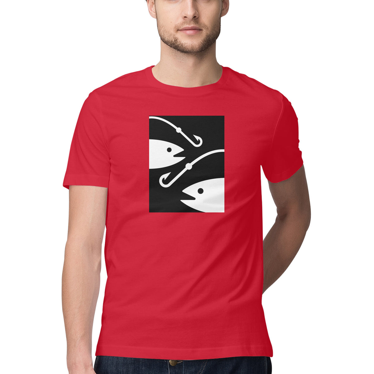 পুৰুষৰ এংলিং টি-চাৰ্টৰ | ২ মাছ ২ হুক | গোল ডিঙি | চুটি হাতৰ আঁচল |