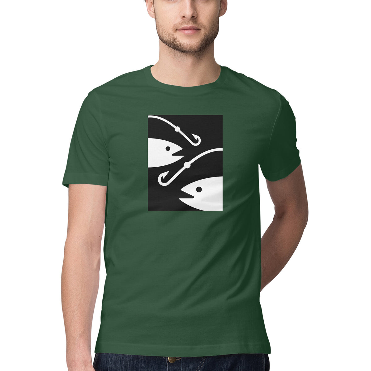 পুৰুষৰ এংলিং টি-চাৰ্টৰ | ২ মাছ ২ হুক | গোল ডিঙি | চুটি হাতৰ আঁচল |