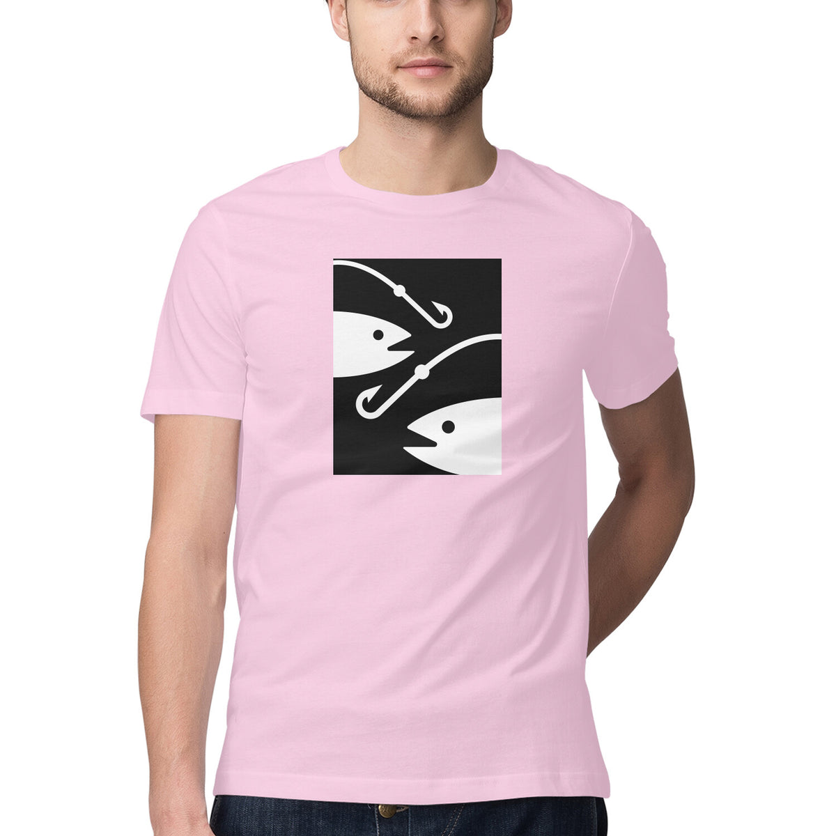 পুৰুষৰ এংলিং টি-চাৰ্টৰ | ২ মাছ ২ হুক | গোল ডিঙি | চুটি হাতৰ আঁচল |