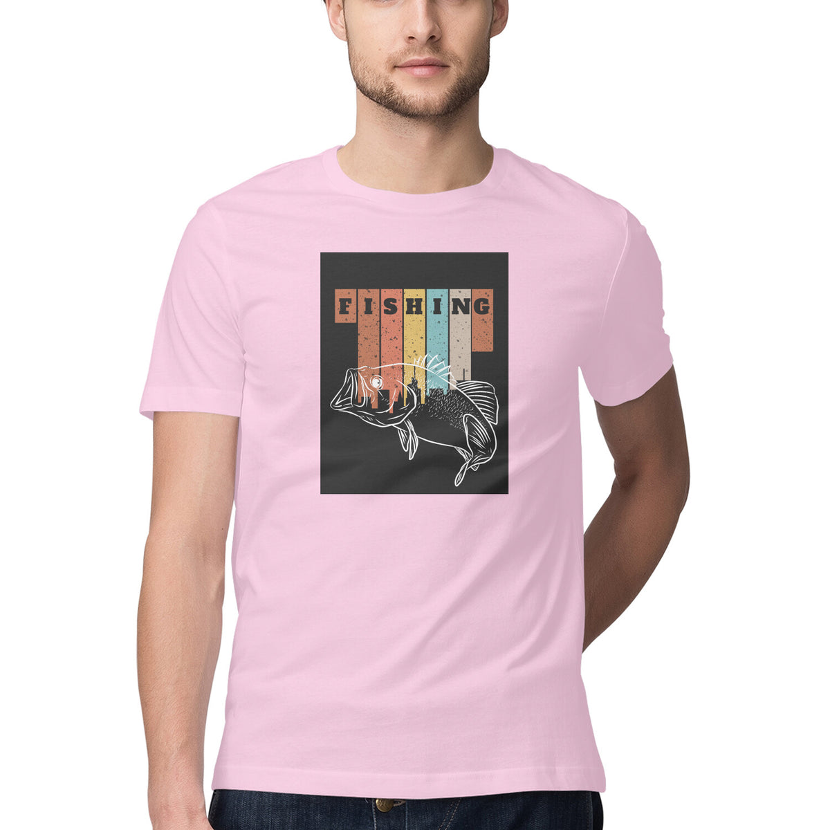 ஆண்கள் அங்கிலிங் டீ-ஷர்ட்ஸ் | மீன்பிடித்தல் | சுற்று மை | குறுக்கு உடைய |