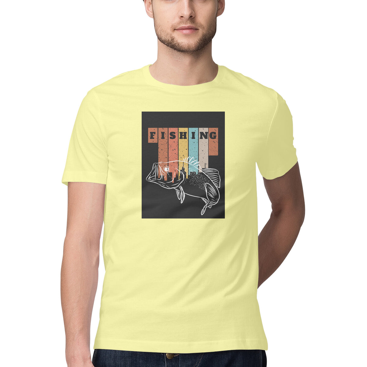 ஆண்கள் அங்கிலிங் டீ-ஷர்ட்ஸ் | மீன்பிடித்தல் | சுற்று மை | குறுக்கு உடைய |