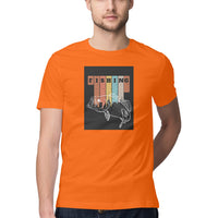 ஆண்கள் அங்கிலிங் டீ-ஷர்ட்ஸ் | மீன்பிடித்தல் | சுற்று மை | குறுக்கு உடைய |